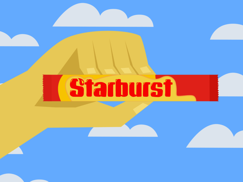 Starburst 2d animation candy starburst