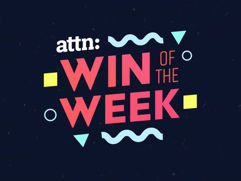 Win of The Week animation title typography