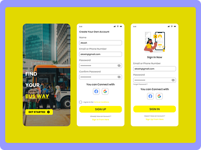 Bus Route Finding App app branding design graphic design logo ui ux