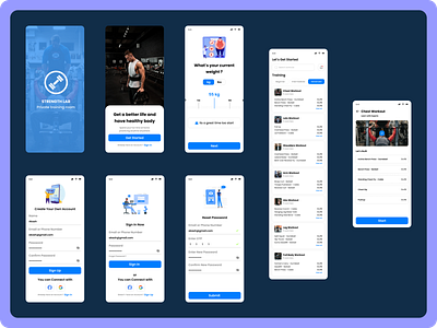 Gym App UI app branding design graphic design ui ux