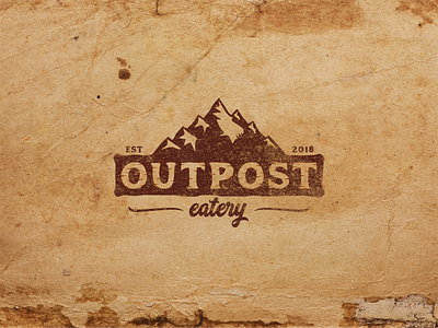 Rustic logo for Outpost Eatery colorado denver design eatery freelance logo logo design monkeymark mountains outpost rustic logo vintage logo