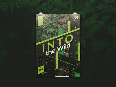 Into the Wild | poster design a4 a4 size environmental forest freelance illustration into the wild jungle minimal minimalistic monkeymark poster poster a day poster art poster design posters print design raindrops rainforest vector