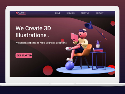 3D illustrations landing page design