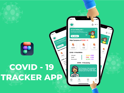 Covid -19 Tracker app 3d animation app app design branding design designer designing developer flow graphic design illustration logo motion graphics persona ui uiux user interface user persona vector