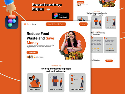 Food Landing page Design 3d animation app branding design designer flow graphic design illustration landing page design logo motion graphics persona ui user user experience user interface vector web website