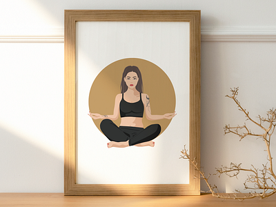 Woman Yoga Meditation Illustration