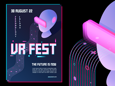 Festival Poster Desing app branding design future glytch graphic design illustration logo reality technology typography ui ux vector virtual virtualreality vr