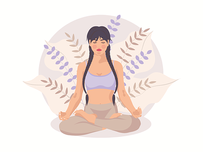 Girl practice yoga. Meditation or mindfulness or dreamin.