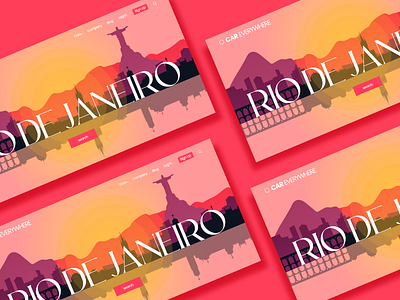 Rio de Janeiro silhouette background.