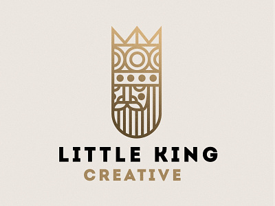Little King Creative | Logo Design beard branding card crown face gold gradient illustrator king logo logo alphabet logo design monoline monoweight personal brand personal branding photoshop playing card