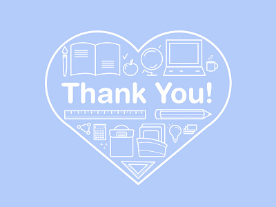 Teacher Appreciation Week appreciation education icon icon set illustration school supplies teach teacher thank you thanks week