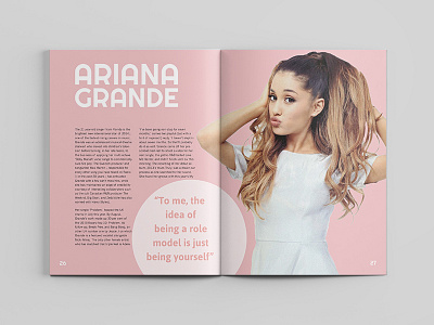 Ariana Grande spread ariana grande layout magazine music print publication spread