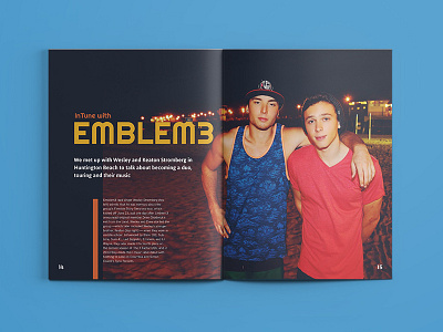 Emblem3 spread e3 emblem3 layout magazine music print publication spread