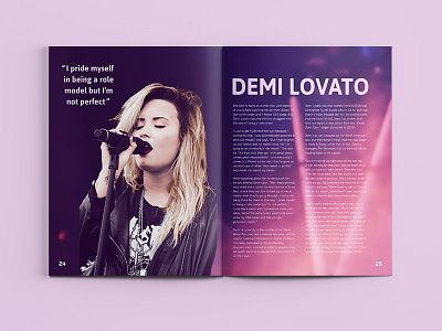 Demi Lovato concert demi demi lovato layout magazine music print publication spread