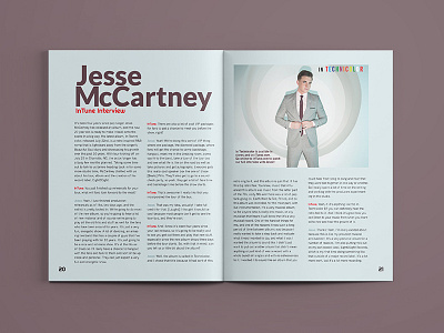 Jesse McCartney interview spread jesse mccartney layout magazine music print publication spread