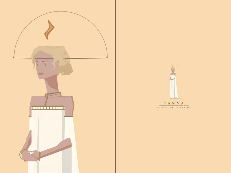 Yanna, Betrothed of Markos feminine woman maiden swordandsandal princess characterdesign