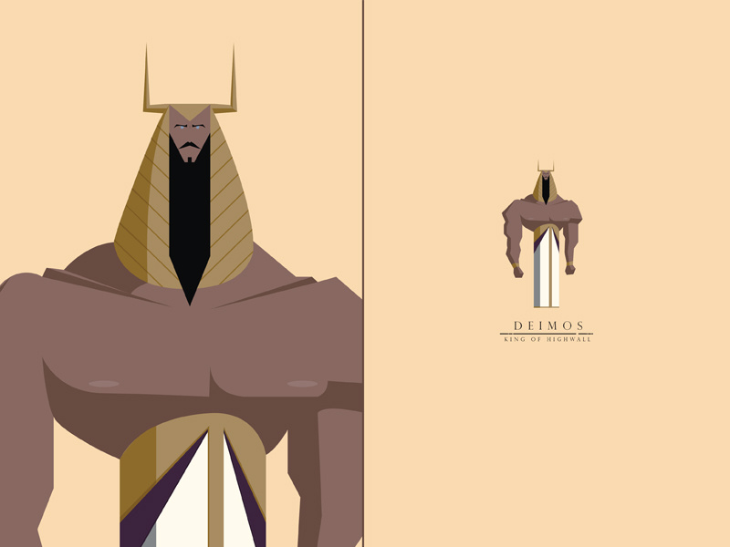 Deimos, King of Highwall tyrant king swordandsandal characterdesign