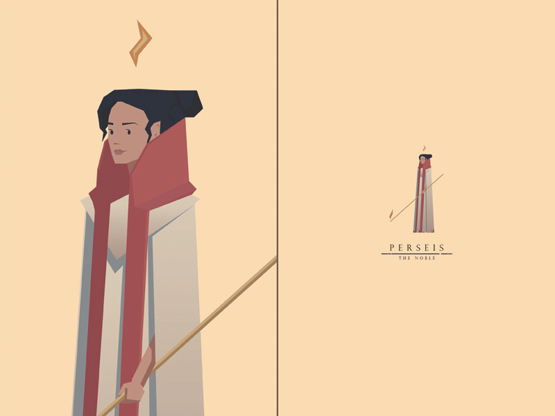 Perseis, the Noble swordandsandal woman priestess characterdesign