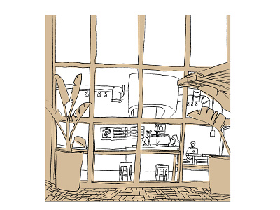 Coffee Shop Sketch 3 coffee coffeeshop illustration sketch