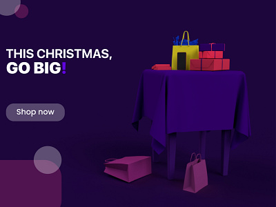 Christmas Hero Landing Page Design 3d branding design graphic design illustration logo typography ui ux vector