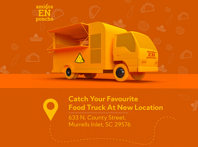 Amigos En Poncho food truck post 3d animation branding graphic design logo motion graphics ui