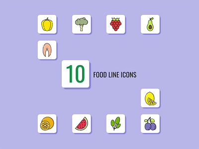 Food line icons.