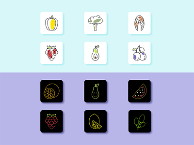 Food line icons.