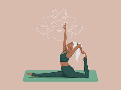 Poster for the yoga center girl graphic design illustration meditation posterdesign posters relax vectordesign yoga yogaposter