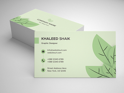 Green Leafy Minimal Business card branding business card design figma illustration logo typography ui ux vector
