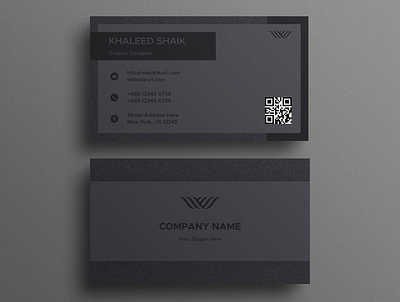 Black & Grey Business card branding business card design figma graphic design illustration logo typography ui ux vector