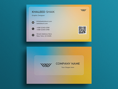 Glassmorphism Gradient Business card branding business card design figma graphic design illustration logo typography ui ux vector