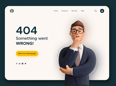 404 error page #Dailyuichallenge #day8 business card dailyuichallenge day8 design figma illustration ui uichallenge ux vector