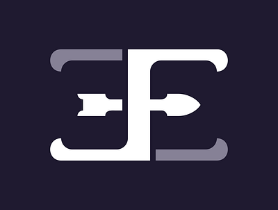 Ambigram FE or EF Arrow Logo ambigram arrow bow e ef f fe font letter lettering line logo logos
