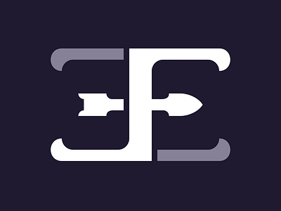 Ambigram FE or EF Arrow Logo