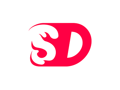 SD Fire Logo burn burst d fire font initial letter lettering negative negative space s sd space