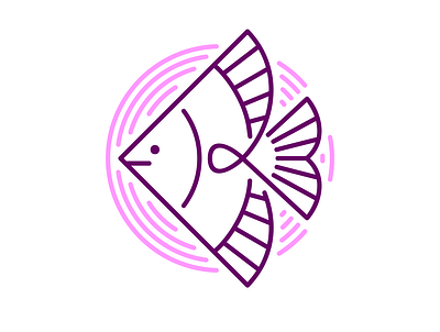 Monoline Love Fish Logo animal fish heart line lineart logo logos love monoline