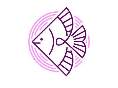 Monoline Love Fish Logo