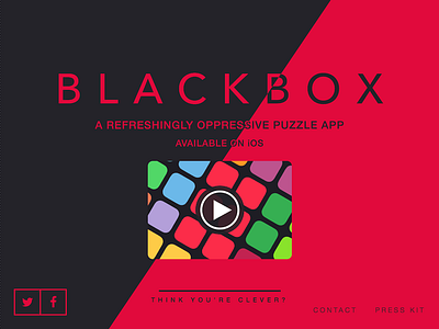 BlackboxPuzzles.com (responds to movement!) app black blackbox box contrast design mobile motion puzzle responsive site web