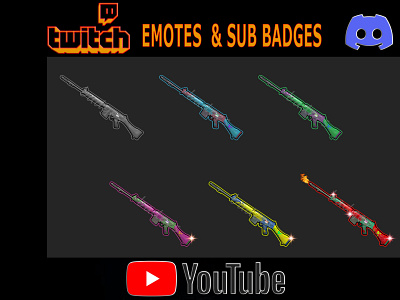 Ak47 Twitch sub badges instant download digital file