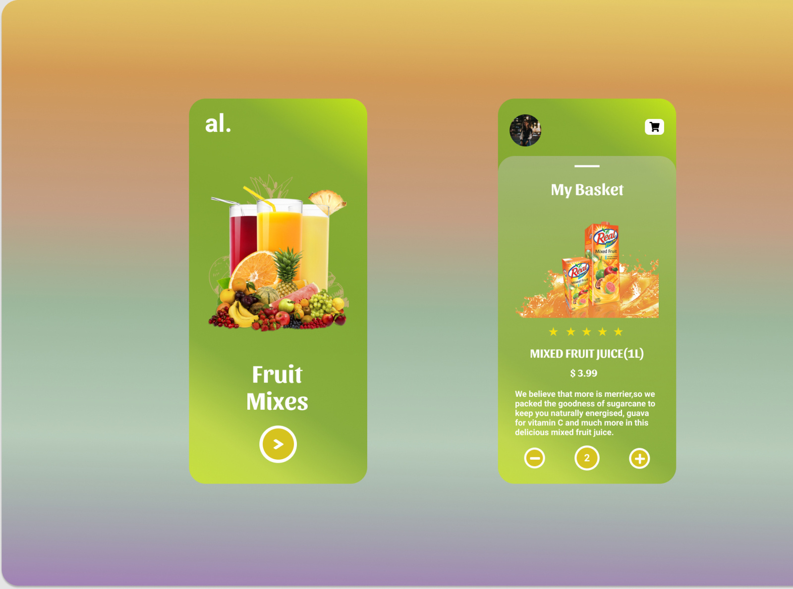Fruit Juice App by Awez Ajaz on Dribbble