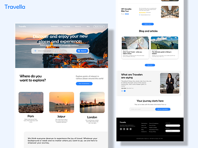 Travella - landing page by Yash panwar on Dribbble