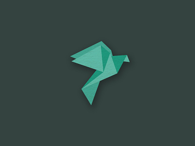 Pigeon green logo origami paper pigeon