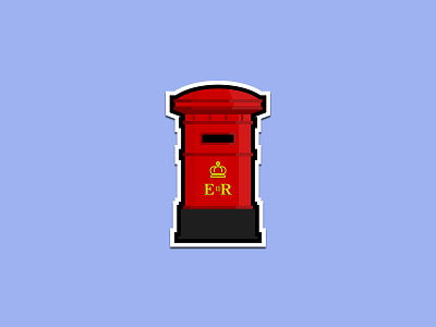 British Post Box mail pillar box post box rebound royal sticker united kingdom