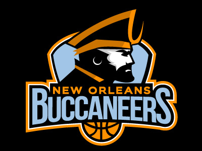 Buc2 basketball buccaneer concept logo mascot new oreleans orange pirate
