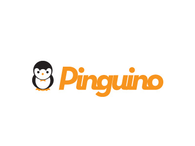 Pinguino brand logo mascot orange penguin vector