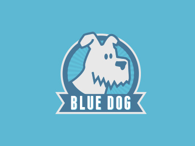 BlueDog blue dog identity logo shield