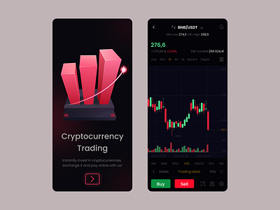 #Cryptocurrency Trading 3d app bitcoin blockchain crypto crypto trading cryptocurrency dark finance fintech trading ui ux wallet