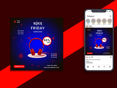 Black Friday social media post design ads post