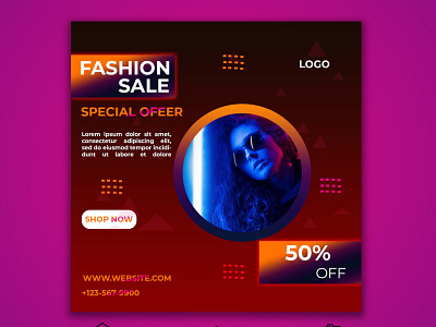 FASHION SALE SOCIAL MEDIA POST DESIGN offer