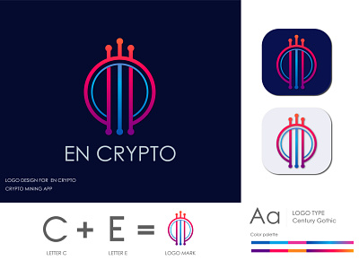 En Crypto app design icon illustration logo